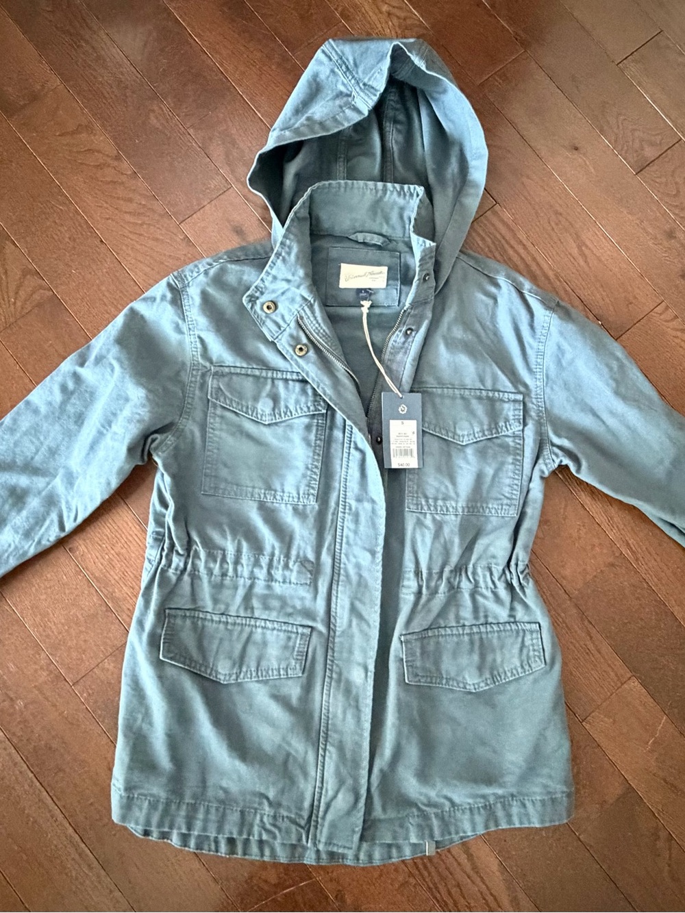 Women’s NEW Universal Thread Hooded Trench Coat in Slate Blue - Fall Jacket